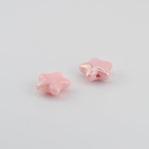 Coated Star Beads in Pink