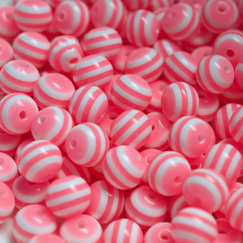 Striped Lollipop Beads in Pink