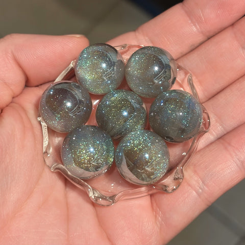 Galaxy Round Beads in Light Gray