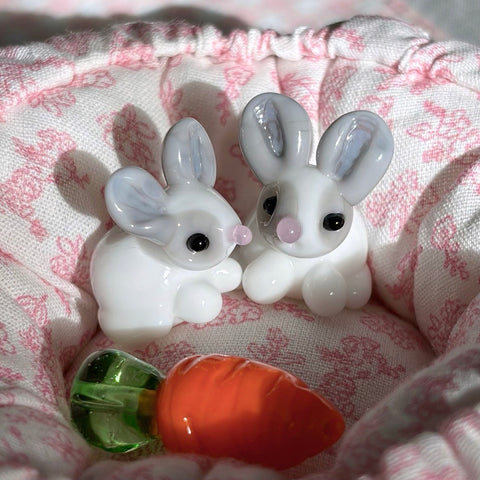 Lampwork Glass Bunny & Carrot Beads