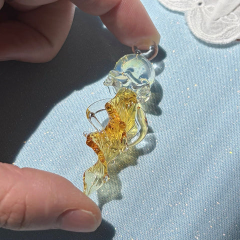 Lampwork Golden Medusa Pendant Charm