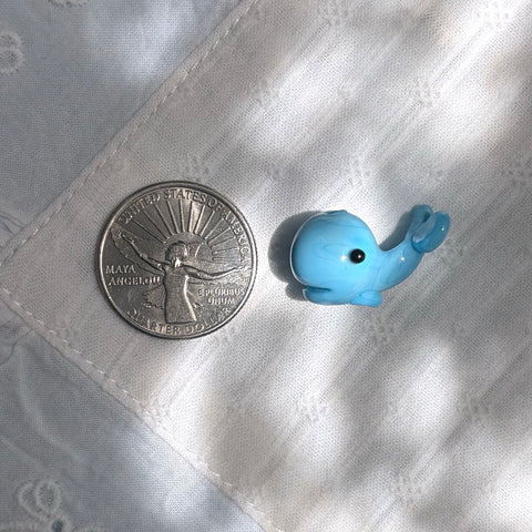 Lampwork Blue Whale Beads