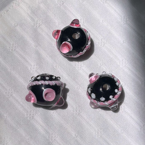 Aisey Black Planet Signature Glass Beads