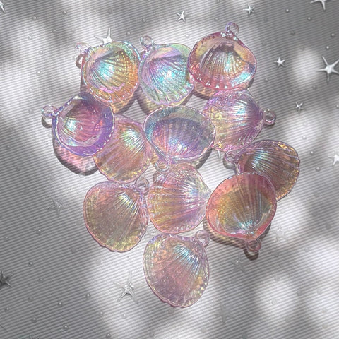 Glittery Seashell Pendant Charm