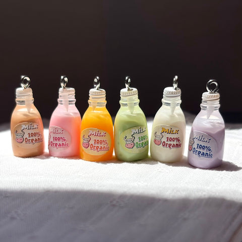 Flavorful Milk Bottle Charm Set