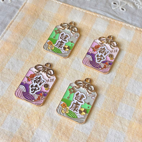Enamel Omamori Lucky Pendant Charm