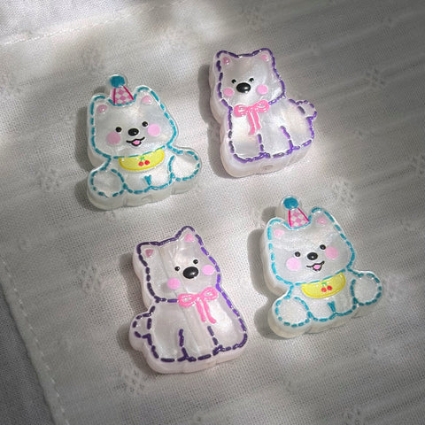 Shimmering Acetate Puppy Beads