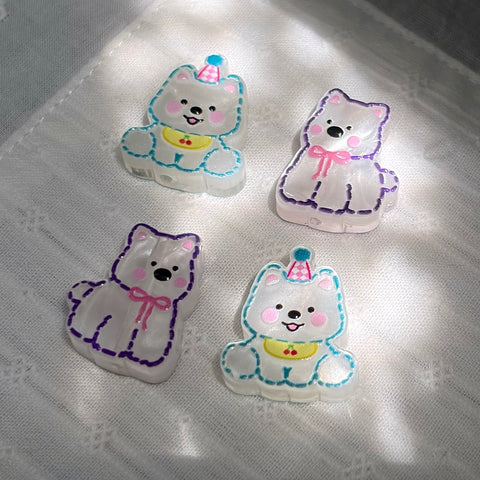 Shimmering Acetate Puppy Beads