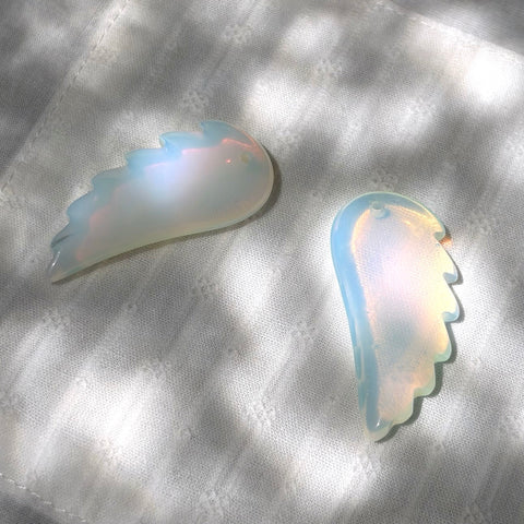 Opalite Angel Wing Necklace Pendant