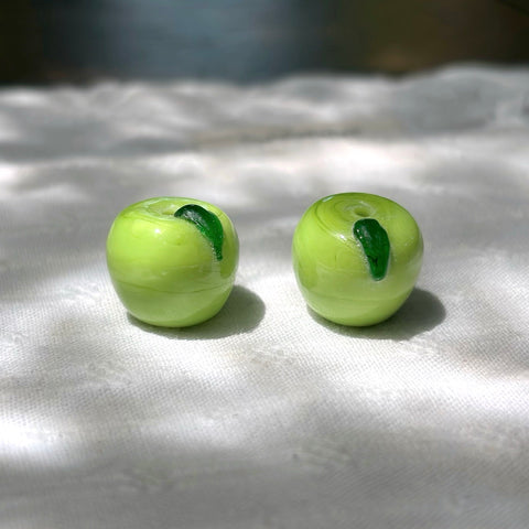 Glass Green Apple Beads