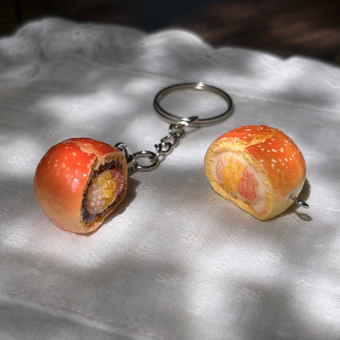 Cream & Fruit Filled Bun Charm Set