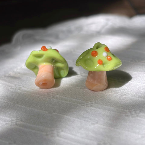 Glass Mushroom Beads