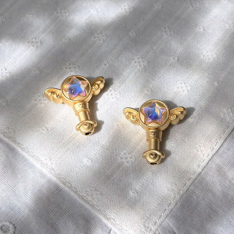 Matte Gold Magic Wand Metal Beads