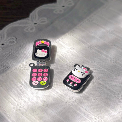 Flipping Cell Phone Charm Pendant