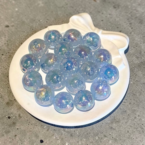 Glittery Round Beads in Blue