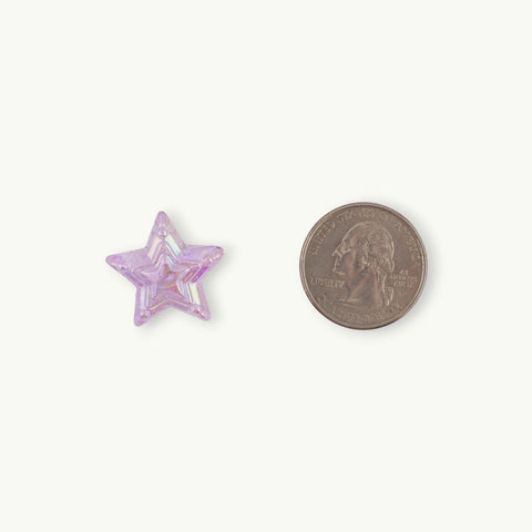 Iridescent Star Beads in Purple