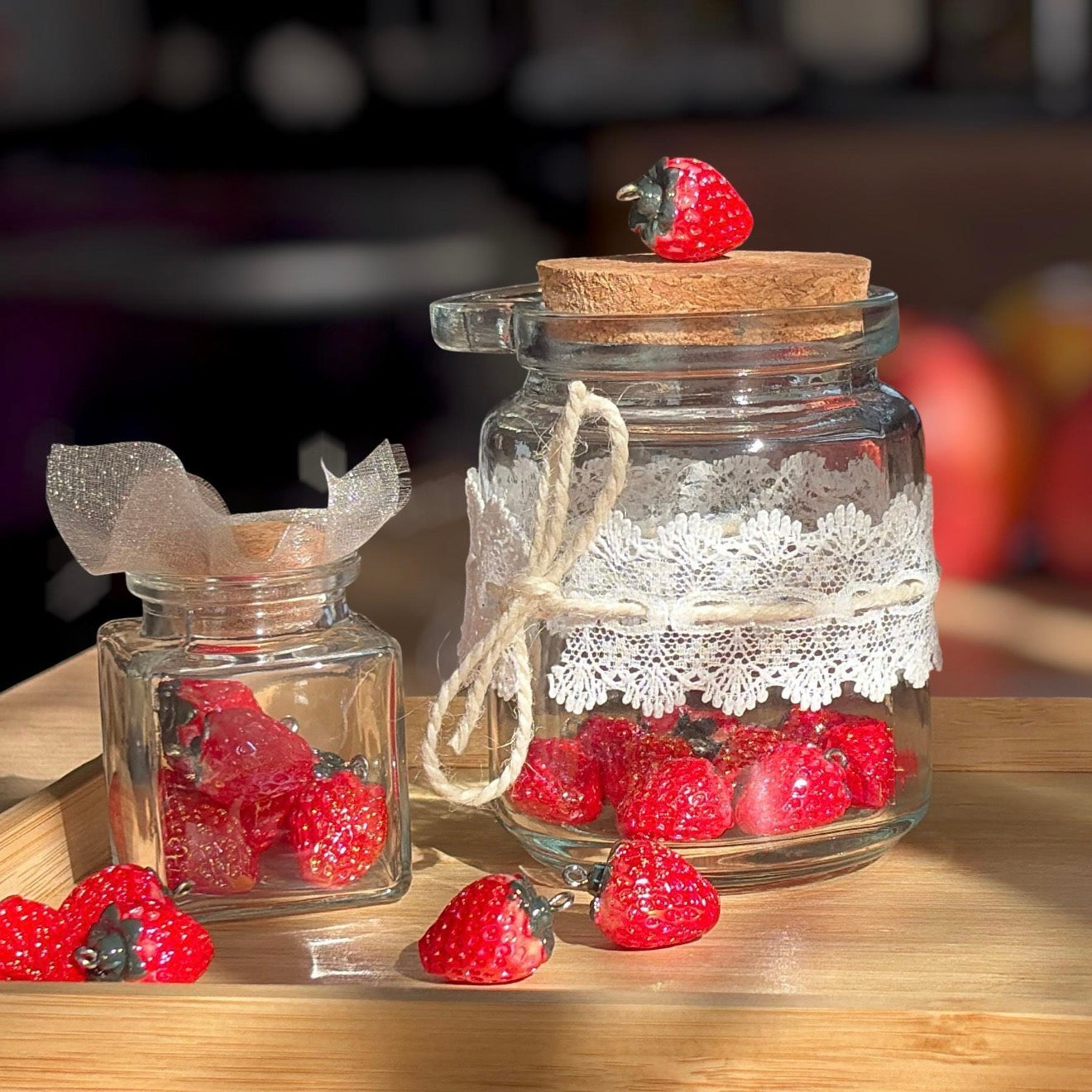 Strawberry Pendant Charm with Coating