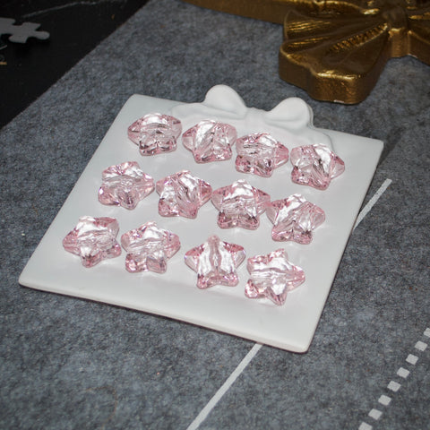 Crystal Chunky Star Beads in Pink