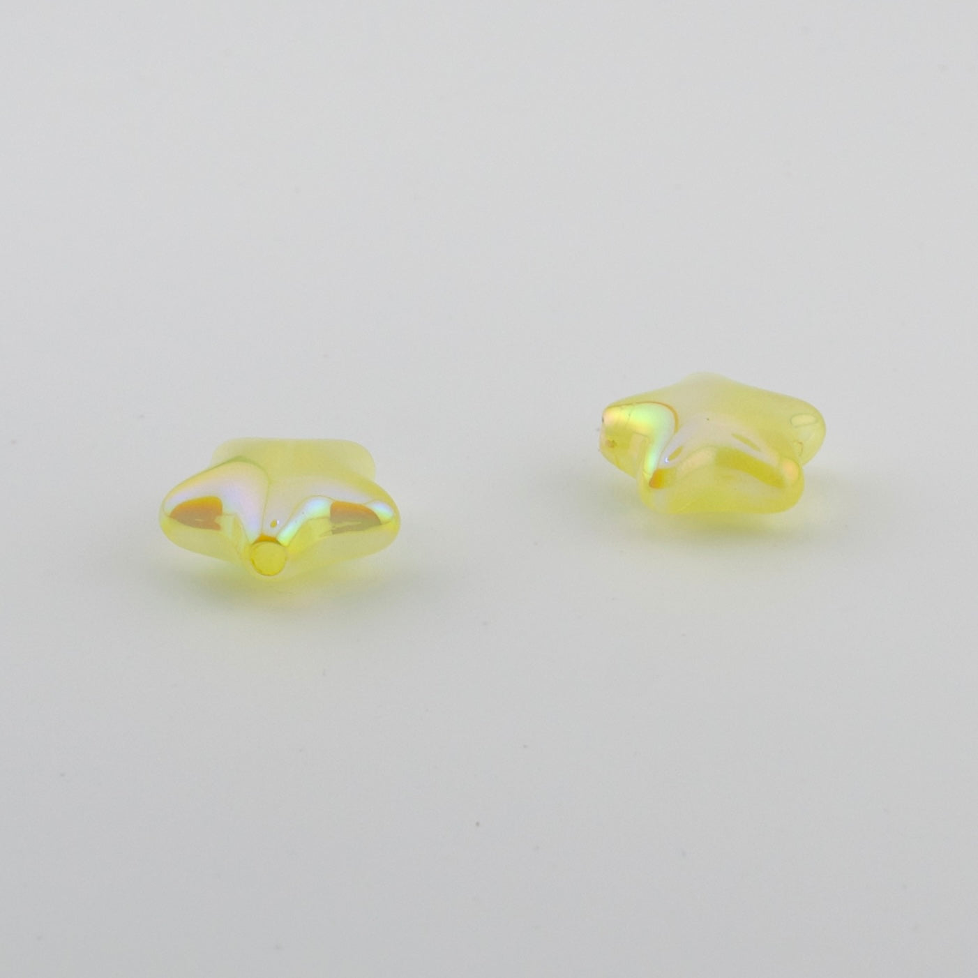 Yellow Star Beads with Through Hole
