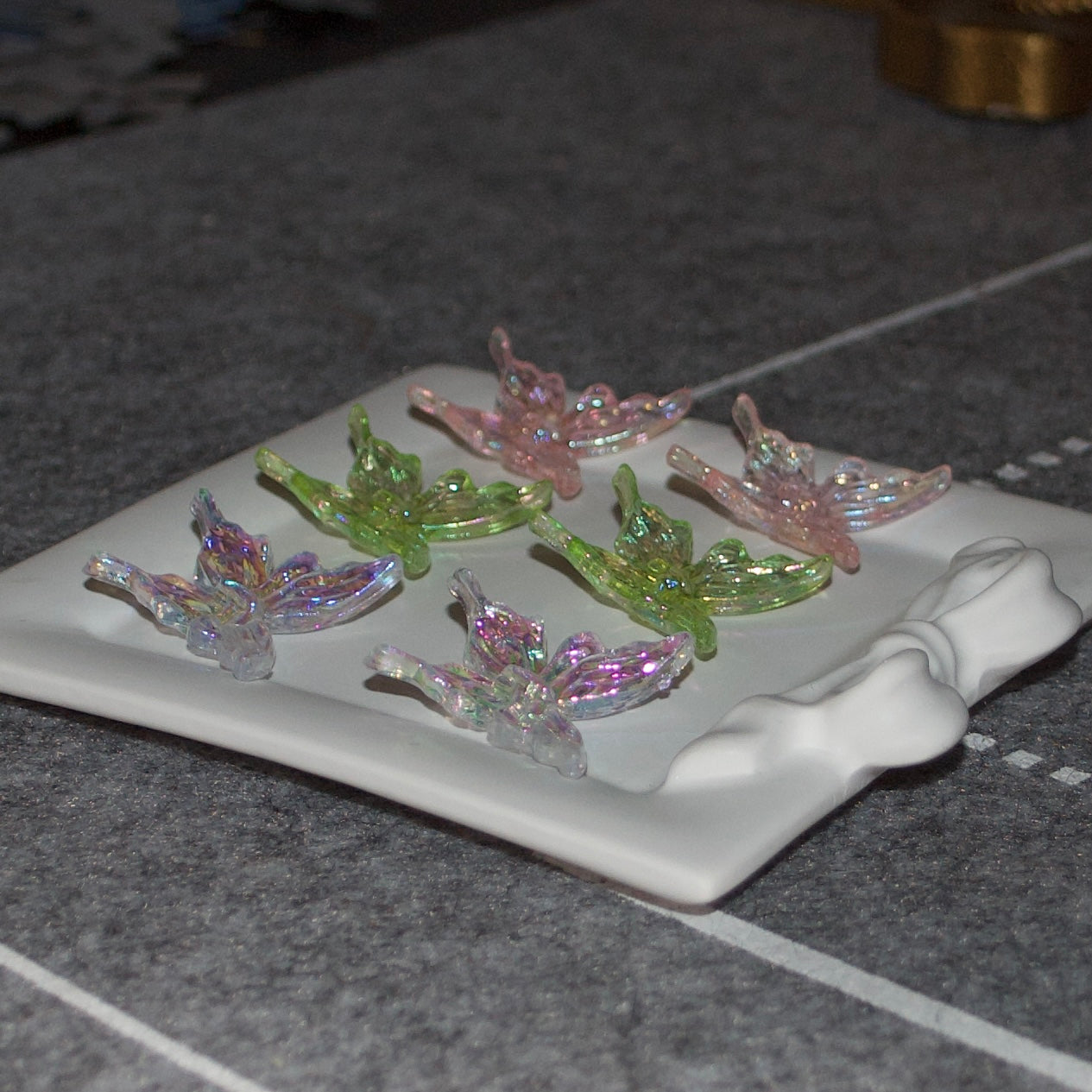 Iridescent Butterfly Beads with Through Hole