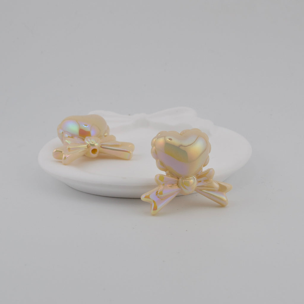 Chunky Heart Beads with Through Hole