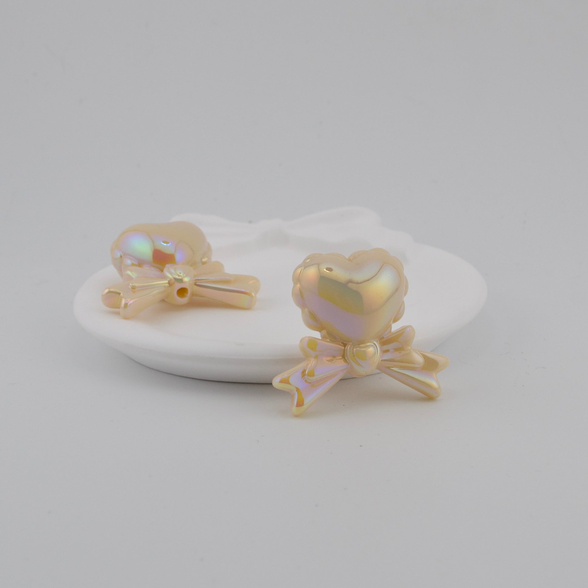 Chunky Heart Beads with Through Hole