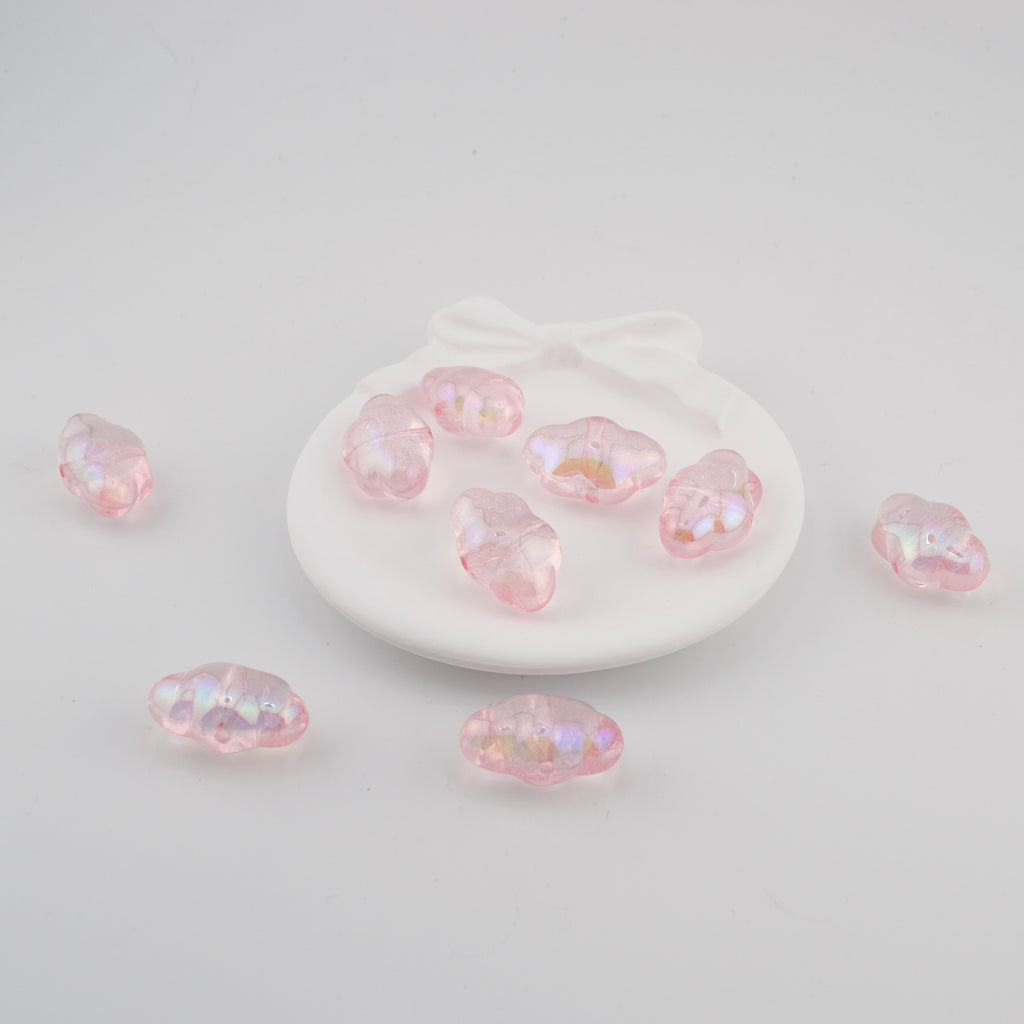 Glittery Cloud Beads with Through Hole