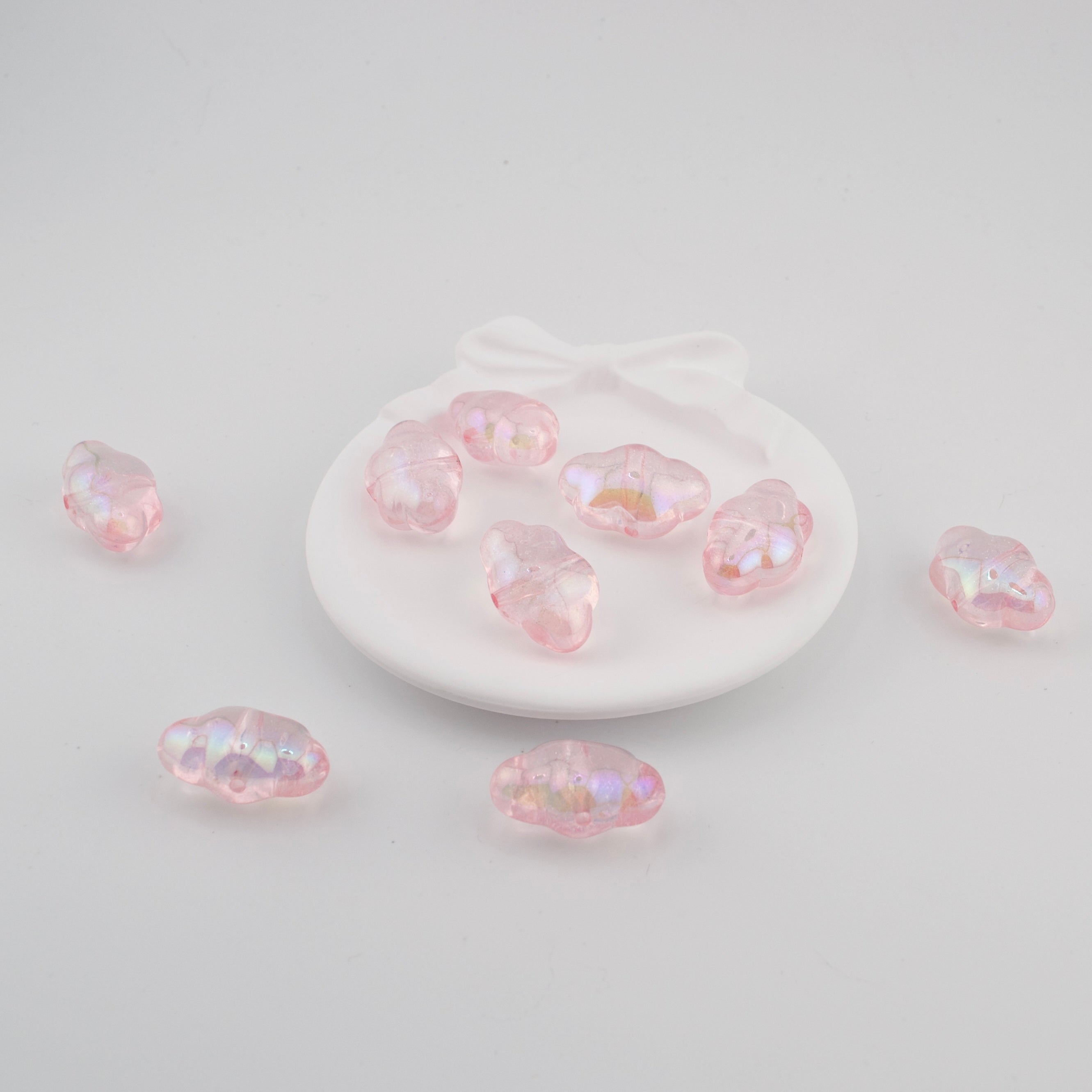 Glittery Cloud Beads with Through Hole