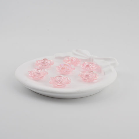 Coated Pink Rose Beads