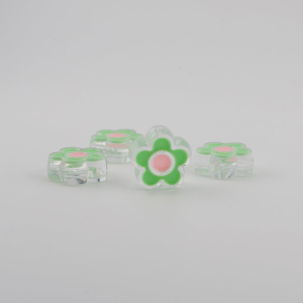 Chunky Jelly Flower Beads with Through Hole