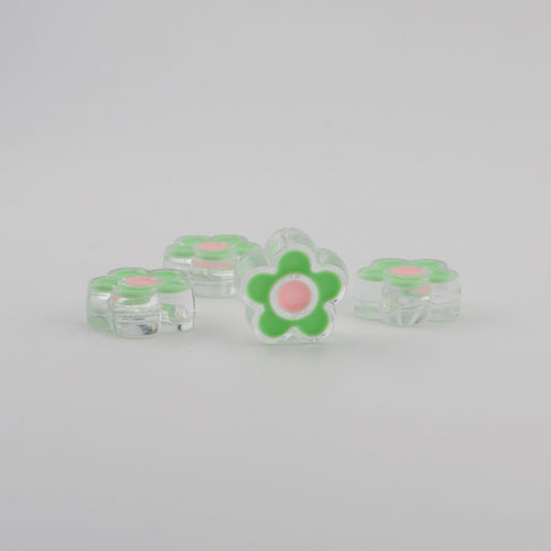 Chunky Jelly Flower Beads with Through Hole