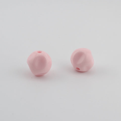 Pink Crater Round Beads