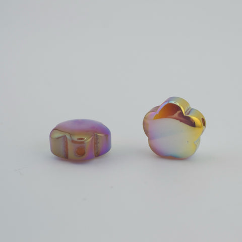 Jelly Effect Flower Beads in Brown