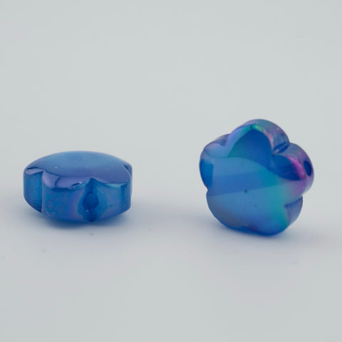 Jelly Effect Flower Beads in Blue