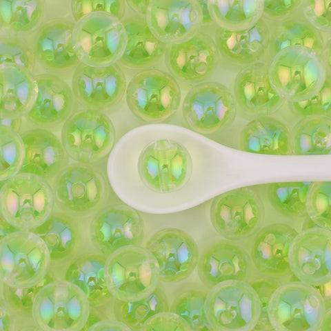 Jelly-Core Round Beads in Green