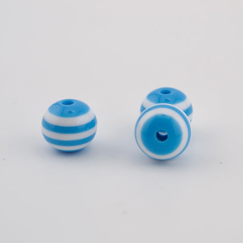 Striped Lollipop Beads in Blue