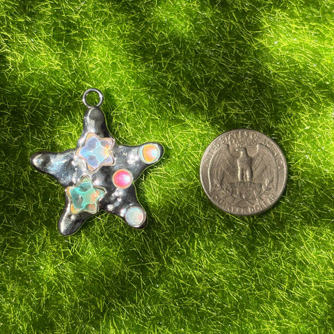 Fossil Star Pendant Charm