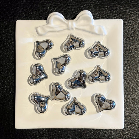 Metallic Heart Beads