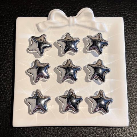 Coated Star Beads in Silver
