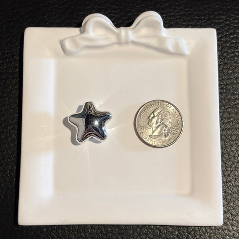 Coated Star Beads in Silver