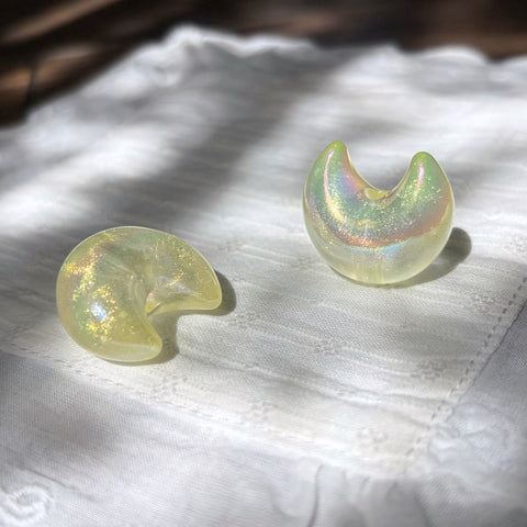 Glow-in-dark Yellow Moon Beads