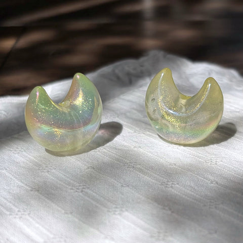 Glow-in-dark Yellow Moon Beads