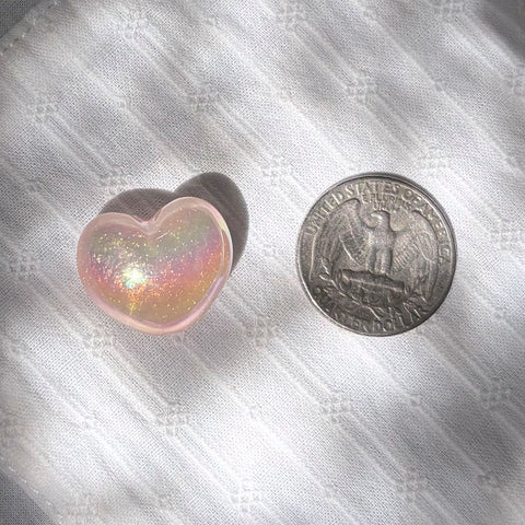 Glow-in-dark Pink Heart Beads