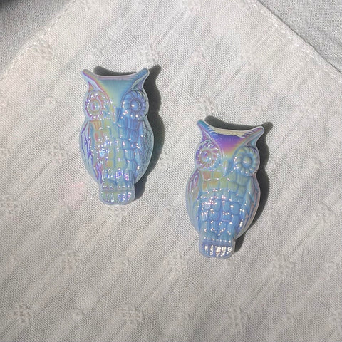 Coated Owl Beads