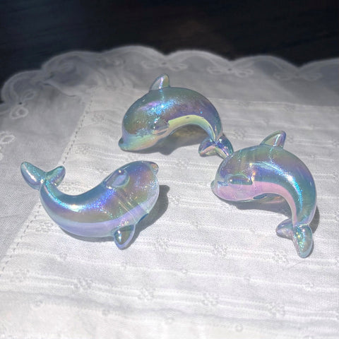 Glittery Dolphin Beads