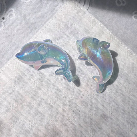 Glittery Dolphin Beads