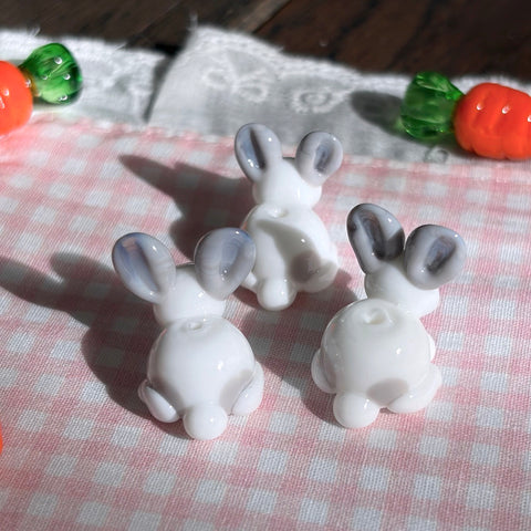 Lampwork Glass Bunny & Carrot Beads