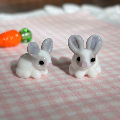 Lampwork Glass Bunny & Carrot Beads