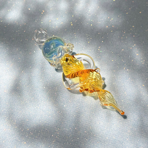 Lampwork Golden Medusa Pendant Charm