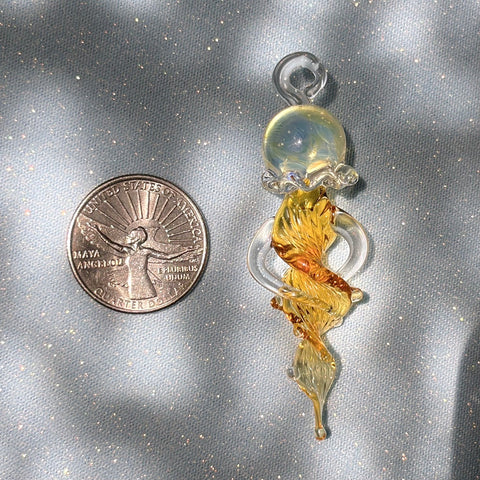 Lampwork Golden Medusa Pendant Charm